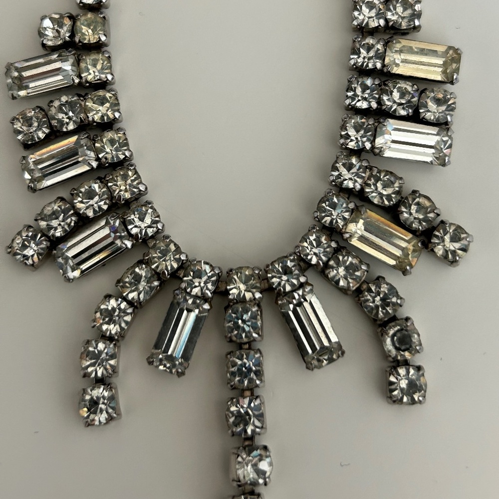Vintage Rhinestone Statement Necklace - Picture 4 of 8